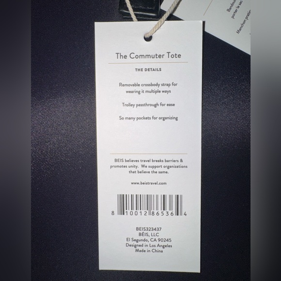 BEIS The Commuter Tote Black - Picture 3 of 6